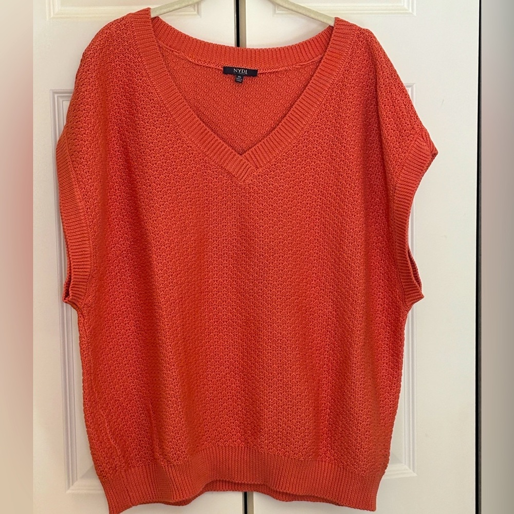 NYDJ Knit Vest in XL, lovely burnt orange color. Like new, never worn.